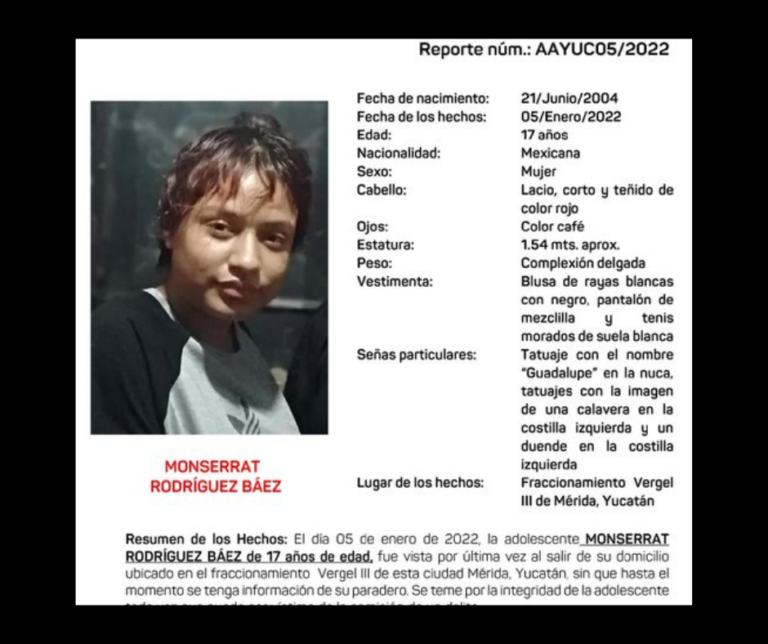 Activan Alerta Amber para localizar a Monserrat Rodríguez; desapareció en el Vergel III