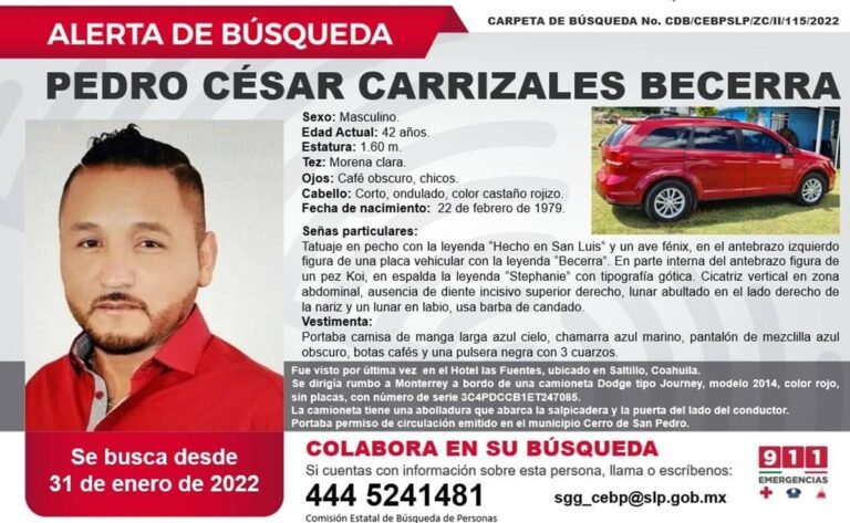 Difunden ficha de búsqueda por desaparición de “El Mijis”