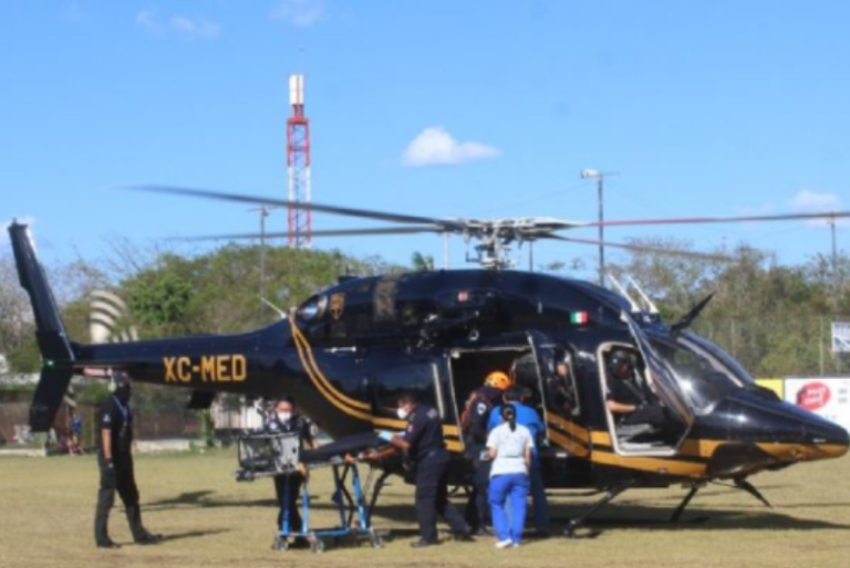 Trasladan en helicóptero a niño herido en accidente en Tizimín