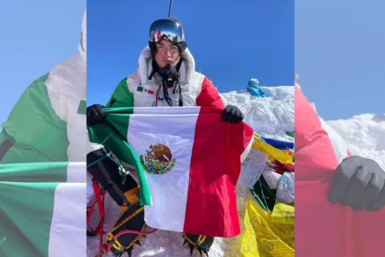 Mexicano conquista la cima del Everest y rompe récords