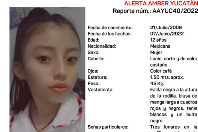 Alerta Amber: Joseline Aime fue vista por última vez en la colonia San José Nabalam de Tizimín