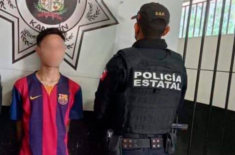 Detienen a joven con pistola y drogas en Kanasín