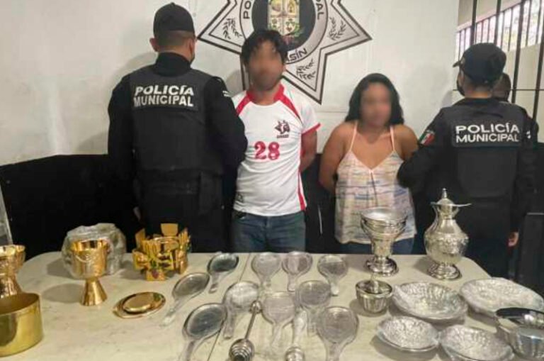 Asegura Policía de Kanasín a presuntos ladrones de piezas religiosas