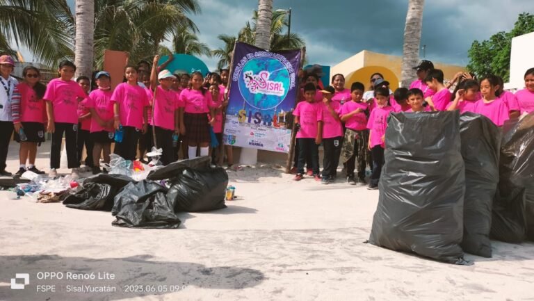 Recogen residuos en playas de Sisal como parte de las actividades del día mundial del medio ambiente