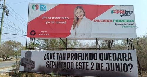 Morena coloca narcomanta para intimidar a candidata del PRI en Yucatán