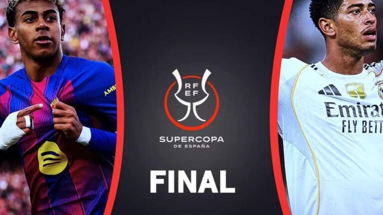 Barcelona y Real Madrid se enfrentan en la final de la Supercopa de España 2026